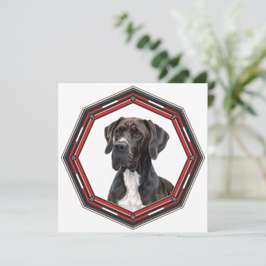 Beautiful Great Dane In A Frame 招待状 (スタンド正面)