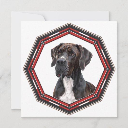 Beautiful Great Dane In A Frame 招待状 (正面)