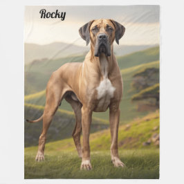 Beautiful Great Dane Personalized フリースブランケット