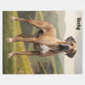 Beautiful Great Dane Personalized フリースブランケット (正面(横))