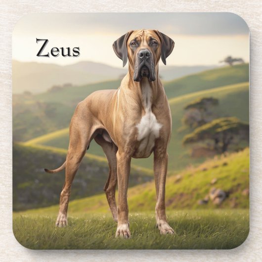 Beautiful Great Dane Personalized Coaster Set コースター (正面)