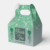 Beautiful Green Glitter Ribbon 21st Birthday フェイバーボックス (裏面サイド)