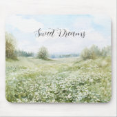 Beautiful Green Meadow Flowers Blue Sky マウスパッド (正面)