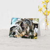 Beautiful grey lurcher カード (黄色い花)