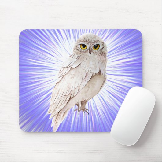 beautiful grey owl mouse pad マウスパッド (マウス)