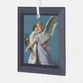 Beautiful Guardian Angel Painting ガラスオーナメント (正面左)