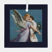 Beautiful Guardian Angel Painting ガラスオーナメント (裏面)