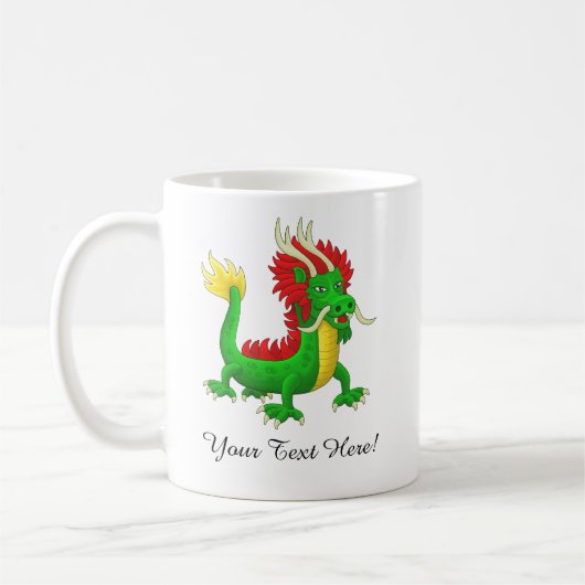 Beautiful Hand Drawn Chinese Dragon コーヒーマグカップ (左)