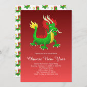 Beautiful Hand Drawn Chinese Dragon 招待状 (正面/裏面)