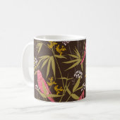 Beautiful Hand drawn parrot birds in Bamboo forest コーヒーマグカップ (正面左)