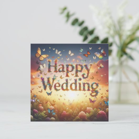 Beautiful Happy 結婚's Greeting Card カード (スタンド正面)