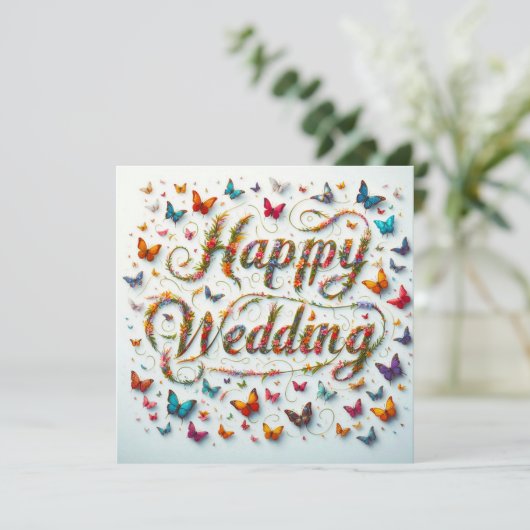 Beautiful Happy 結婚's Greeting Card カード (スタンド正面)