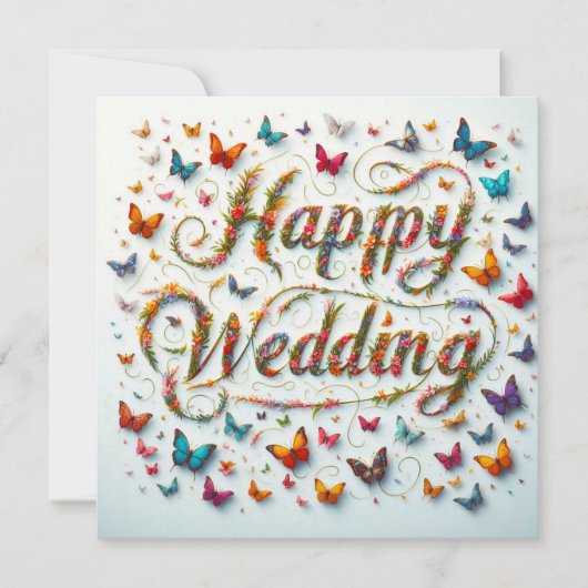 Beautiful Happy 結婚's Greeting Card カード (正面)
