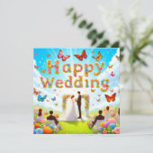 Beautiful Happy 結婚's Greeting Card カード (スタンド正面)