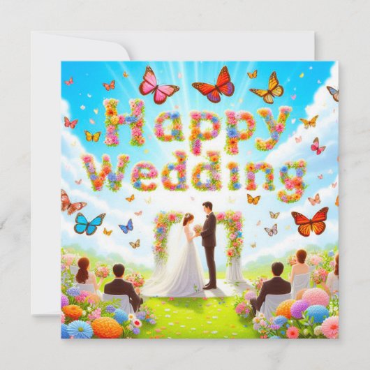 Beautiful Happy 結婚's Greeting Card カード (正面)