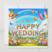 Beautiful Happy 結婚's Greeting Card カード (正面)
