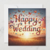 Beautiful Happy 結婚's Greeting Card カード (正面)