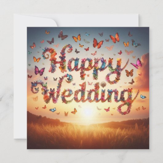 Beautiful Happy 結婚's Greeting Card カード (正面)