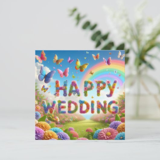 Beautiful Happy 結婚's Greeting Card カード (スタンド正面)
