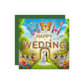 Beautiful Happy 結婚's Greeting Card カード (正面/裏面インサイチュ)