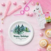 Beautiful Happy Holidays Custom Christmas Party ペーパープレート (パーティー)