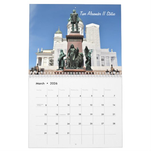 Beautiful Helsinki Finland Wall Calendar カレンダー (3月 2026)