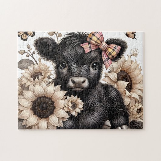 Beautiful Highland Cow ジグソーパズル (横)