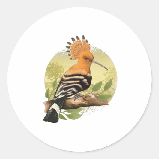 Beautiful Hoopoe For Ornithologists ラウンドシール (正面)
