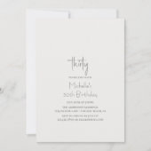 Beautiful Horse Modern Script 30th Birthday 招待状 (正面)