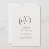 Beautiful Horse Modern Script 50th Birthday 招待状 (正面)