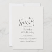 Beautiful Horse Modern Script 60th Birthday 招待状 (正面)