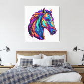 Beautiful Horse Pop Art キャンバスプリント (インサイチュ (寝室))