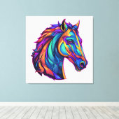 Beautiful Horse Pop Art キャンバスプリント (インサイチュ (ウッドフロア))