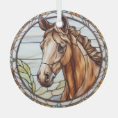 Beautiful Horse Stained ガラスオーナメント (正面)