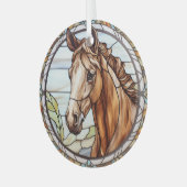 Beautiful Horse Stained ガラスオーナメント (正面左)