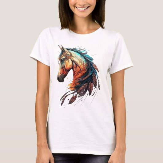 Beautiful Horse with Feathers Tシャツ (正面)