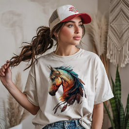 Beautiful Horse with Feathers Tシャツ