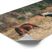 Beautiful HORSEs Fall Archival Poster Print ポスター (角)