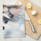 Beautiful Horses Floral Kitchen Towel キッチンタオル (四つ折り)