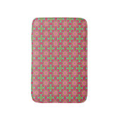 Beautiful Hot Pink and Green Floral バスマット (正面縦)