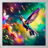 Beautiful Hummingbird in flight  ポスター (正面)