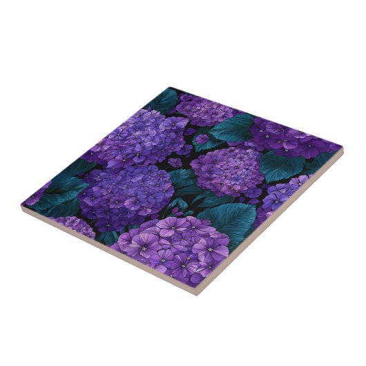 Beautiful Hydrangeas  Tiles  For Rustic Kitchen タイル (側面)