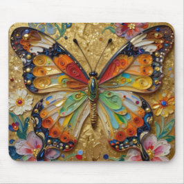 Beautiful Impasto Butterfly and Flowers   マウスパッド