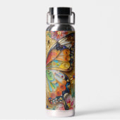 Beautiful Impasto Butterfly & Flowers  ウォーターボトル (背面)