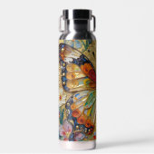Beautiful Impasto Butterfly & Flowers  ウォーターボトル (正面)