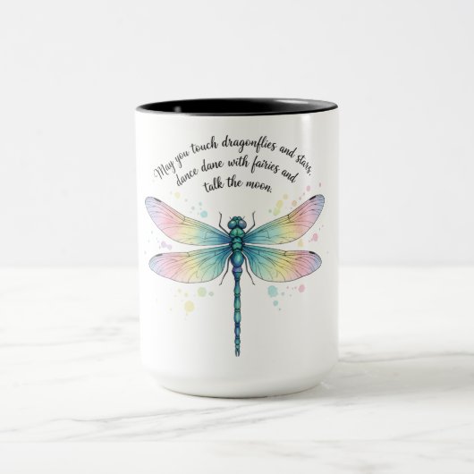 Beautiful Inspirational Dragonfly Quote マグカップ (中央)