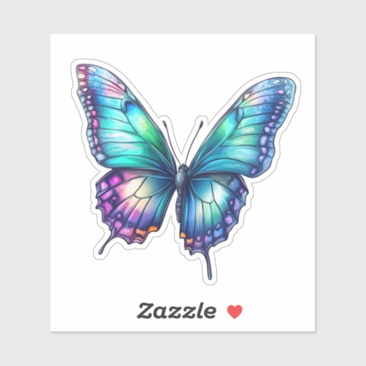 Beautiful iridescent shimmering butterfly cutout シール (シート)