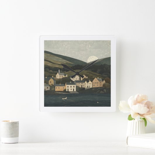 Beautiful Irish Countryside Clock スクエア壁時計 (ホーム)