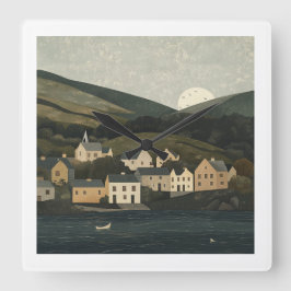 Beautiful Irish Countryside Clock スクエア壁時計