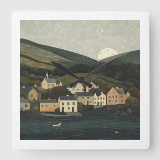 Beautiful Irish Countryside Clock スクエア壁時計